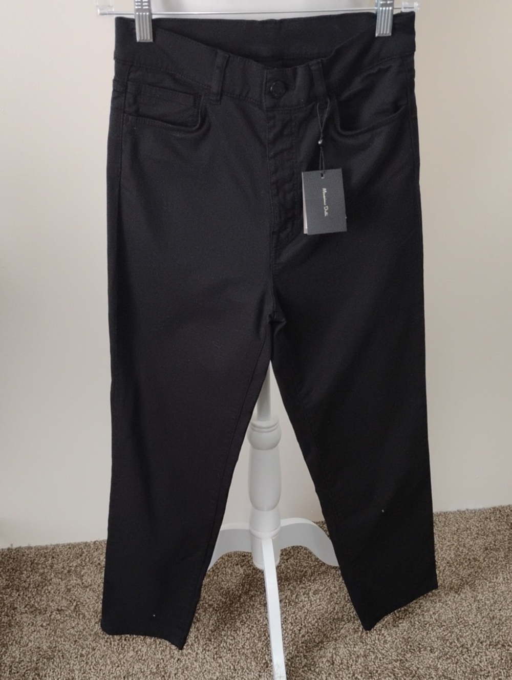 Massimo Dutti Black Slim Straight Jeans